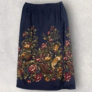 Vintage Chelsea Cambell Wrap Midi Skirt 31” Waist